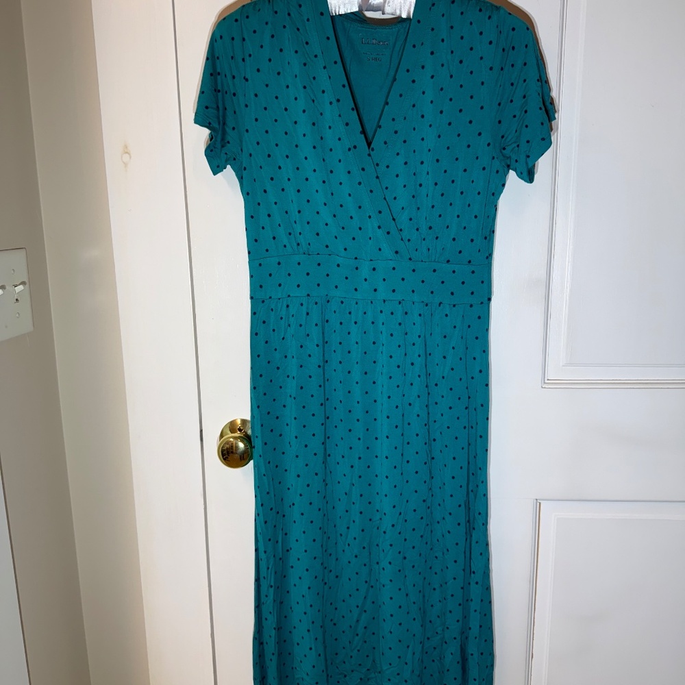 Polka Dot Women’s Summer Knit Dress, Short Sleeve